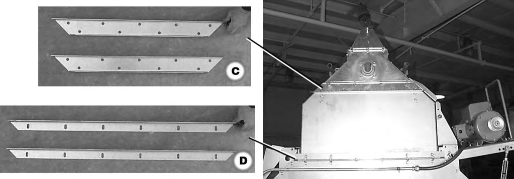 Brackets are located on the front and rear of the dryer, (see Figure 6-3, page 34). 3. Bolt the load auger housing channel (C) to the front and rear of the ends of the dryer wet bin.