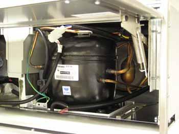refrigeration system components. Caution: Avoid kinking the refrigeration lines when sliding the chassis out and back in. To extend the chassis:.