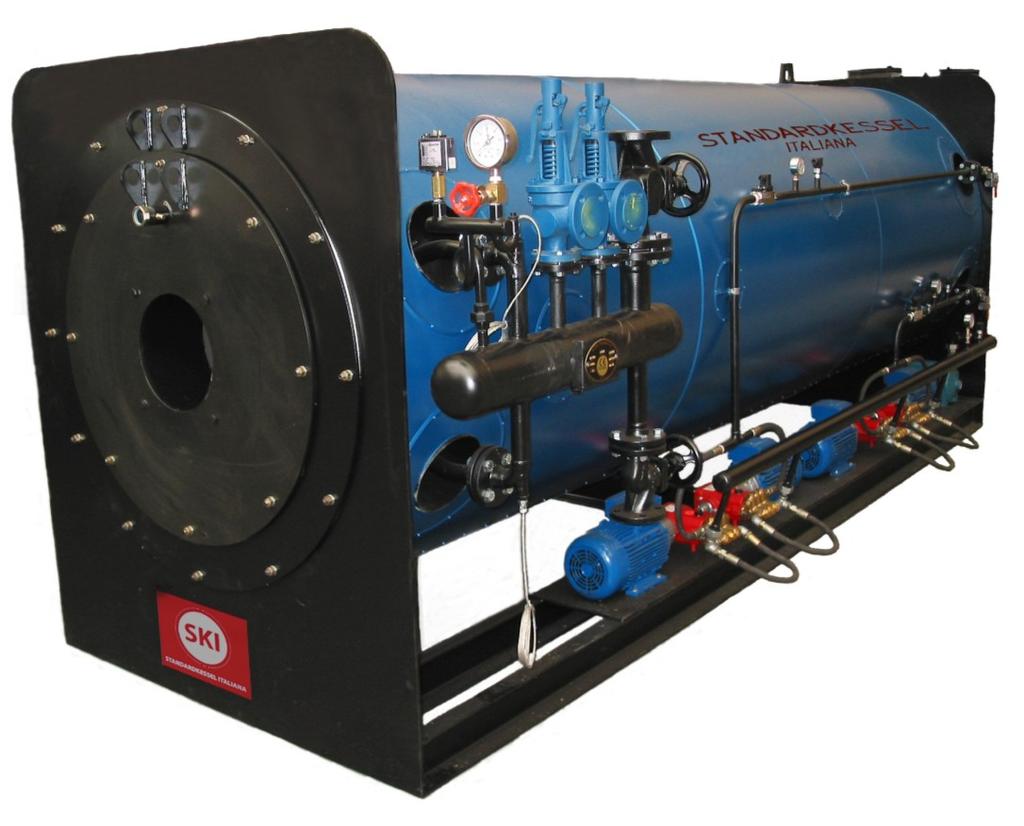 Condor Rapid and Condor Rapid/V are pressurized generators, threepass design, composed of a double rank of juxtaposed tubes, spirally wound in two concentric cylinders.