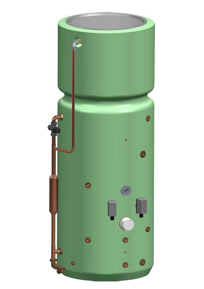 Multifuel Combination Type 15 The multi-fuel thermal store allows the incorporation of multiple heat sources into a single tank.