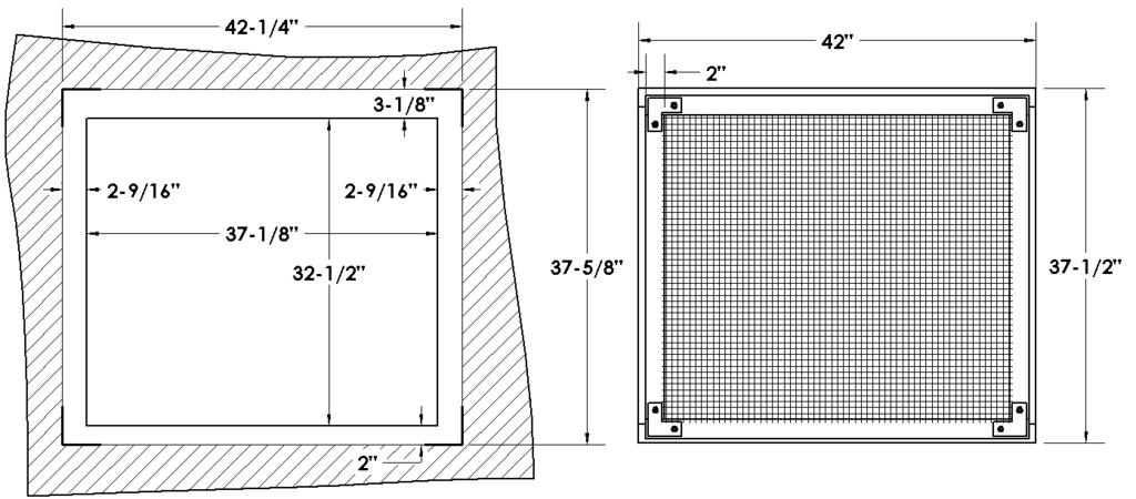 MQZCV42DD Designer Door Facing Material Dimension Requirements If protruding facing materials (i.e., concrete board, brick or tile) are to be used: A Tile Lip Kit is available: ZCV-TLK.