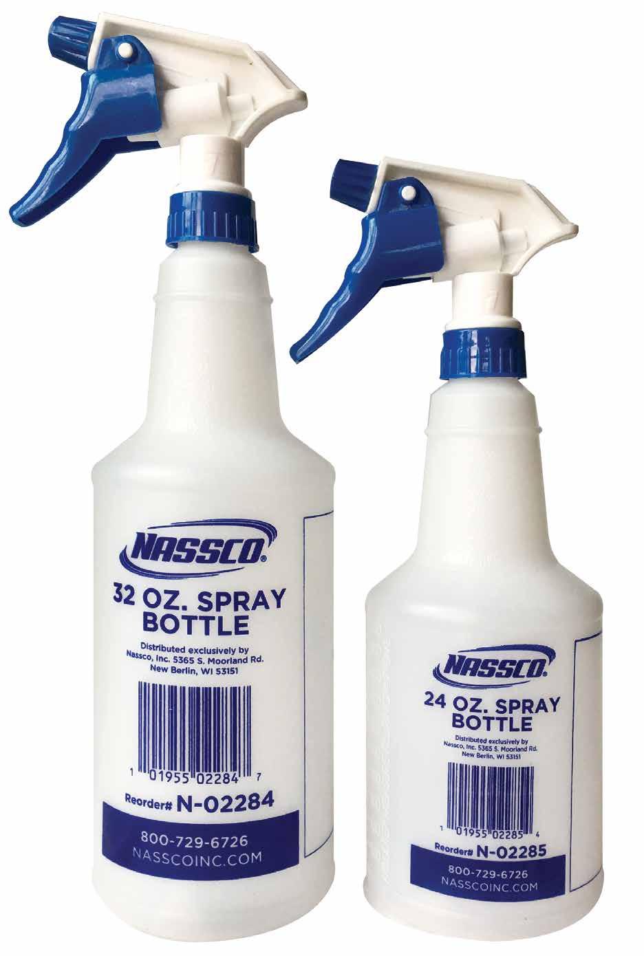 N-02362 100 Powdered Laundry Detergent 50 LB PAIL BOTTLES AND SPRAYERS Nassco carries bottles and trigger sprayers which can be used with secondary labels, or for just about any purpose you can think