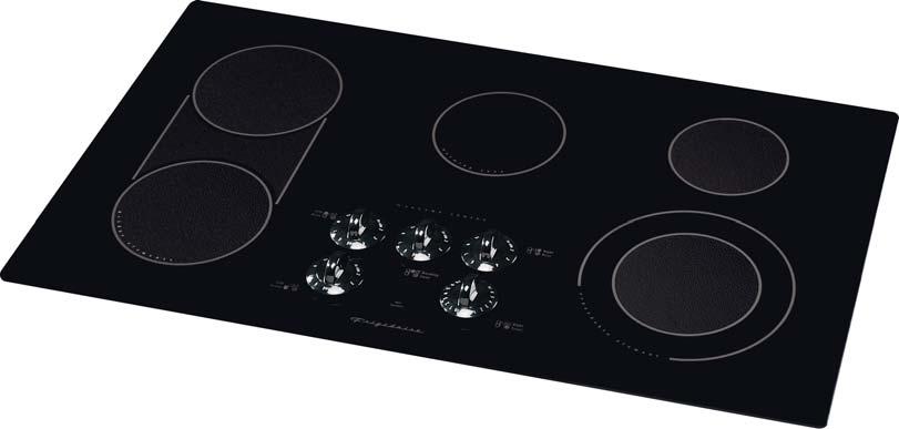 Gallery Series Smoothtops Gas & Electric Cooktops GLEC36S8E S/Q/B Ceramic Cooking Surface with Flush-Look Beveled Edge Design 7" / 7" Bridge