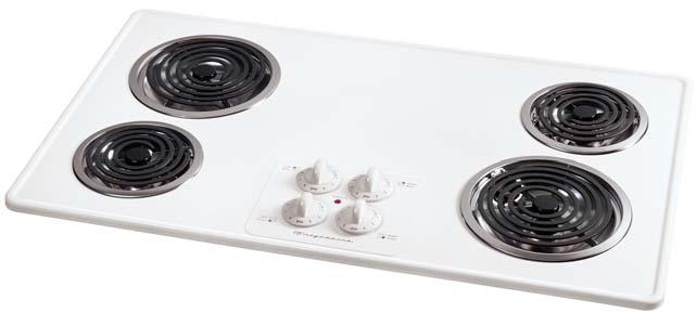 Coil Tops Gas & Electric Cooktops FEC3C4A S/Q/C 3" Spill Saver Porcelain / Chrome Cooktop - 8" Multi-Wrap Coil