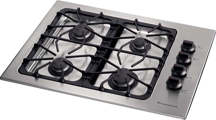 Professional-Style Knobs PLGCS9E C " Stainless Steel Deep Sump Cooktop - 4,000 BTU Sealed Power Burner -,000 BTU Sealed Burner - 9,500 BTU Sealed Burner - 5,000 BTU