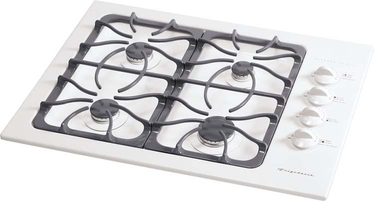 Available in White, Bisque or Black GLGCS9E S/Q/B " Porcelain Deep Sump Cooktop - 4,000 BTU Sealed Power Burner -,000 BTU Sealed Burner - 9,500 BTU Sealed Burner - 5,000 BTU