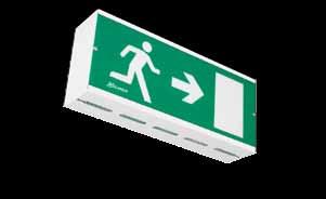 Based on 8W fluorescent light source. Including exit sign legends for mantained (M) variants. Can be supplied with manual (S) or selftest (ST) control.