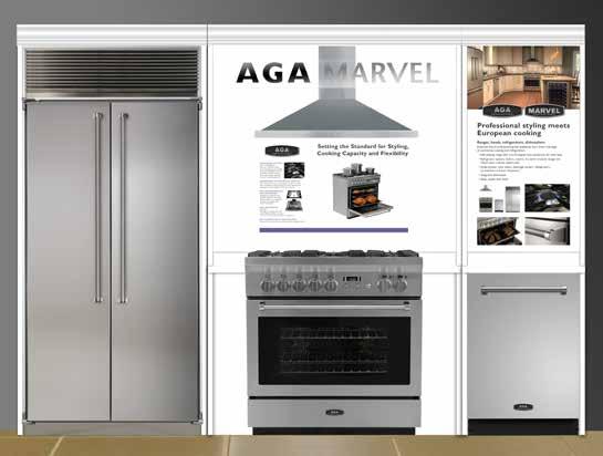 Display Cabinets AGA MARVEL Professional Kitchen Suite Display Cabinets* AGA MARVEL Professional Series Kitchen Suite Display Cabinets Shown with 36" side by side built in refrigerator/freezer, 36 "