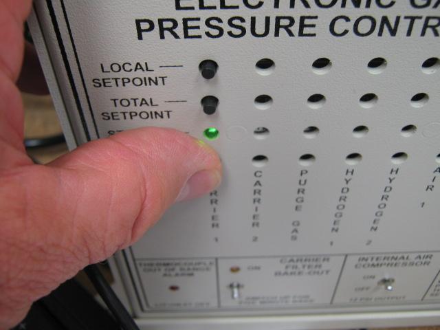 Verify the carrier gas pressure is 10psi (.