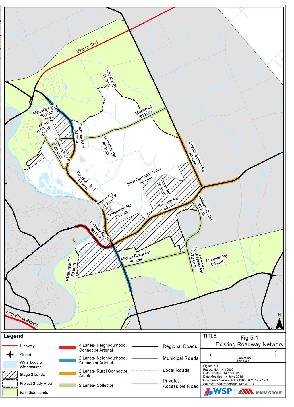 Existing Road Network and Planned Improvements 15 Figure 5-1 shows the existing roadway
