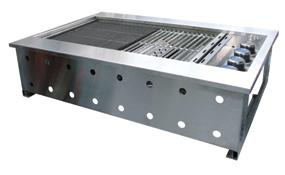 GALAXY BBQ SERIES FLUSH MOUNT DROP-IN #304 GRADE STAINLESS STEEL BBQ SUPPLIED FULLY ASSEMBLED #304 GRADE STAINLESS STEEL LID ELECTRONIC IGNITION FOR EFFORTLESS LIGHTING SATIN ENAMEL CAST IRON