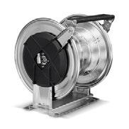 The console consists of stainless steel, the drum is made from plastic. Hose reel, automatic, 20 m, painted Add-on kit hose reel lacquered basaltgra Hose reel, automatic, 20 m, stainless steel 4 6.