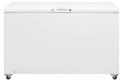 FFFC15M4TW Frigidaire 14.8 Cu. Ft. Chest Freezer Casters Included Optional casters allow you to conveniently move your freezer. Power-on Indicator Light Know at a glance that your freezer is working.