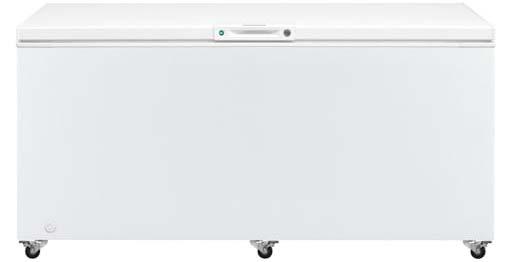 FFFC20M4TW Frigidaire 19.8 Cu. Ft. Chest Freezer Casters Included Optional casters allow you to conveniently move your freezer. Power-on Indicator Light Know at a glance that your freezer is working.