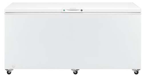 FFFC25M4TW Frigidaire 24.8 Cu. Ft. Chest Freezer Casters Included Optional casters allow you to conveniently move your freezer. Power-on Indicator Light Know at a glance that your freezer is working.