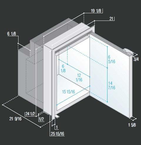 2 Freezer compartment (Cu Ft) 0.6 Freezer internal size Height (Inches) 4.7 Width (Inches) 16.5 Depth (Inches) 13.