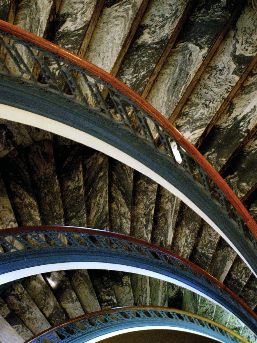 The elegant stone and metal work of this spiral staircase is indicative of the prosperity and permanence that