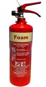 Fire Extinguishers - Foam Red Body with Cream label Suitable for Class A and B Fires.
