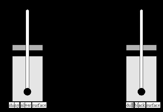 (c) The radiant heater was removed and both the cans were filled with the same amount of boiling water, as shown in the diagram below. The temperature was recorded every minute for ten minutes.