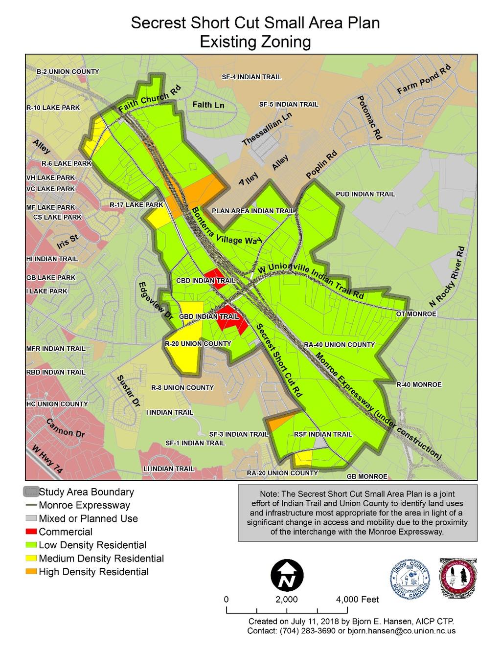 Current Zoning Most land use currently zoned for one acre lot