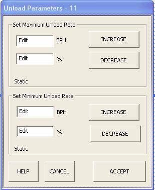 Set Maximum Unload Rate: The meter roll speed setpoint cannot be set higher than
