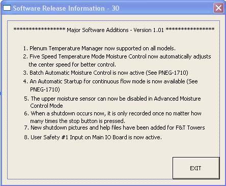 5. Operations 6. Software Version Info: This option will list the major software changes and additions in relation to the last software release.