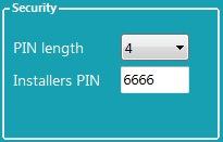 Security Settings You can increase the security level by increasing the PIN length.