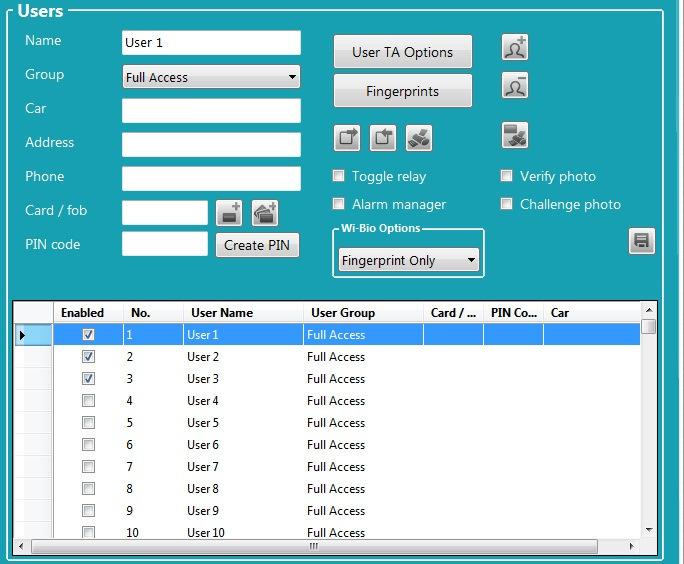 CHANGE USER DETAILS Time & Attendance Please see user Time and Attendance Options Assign A User Group Assign the User Group here via the drop down box. You must have User Groups already set up.