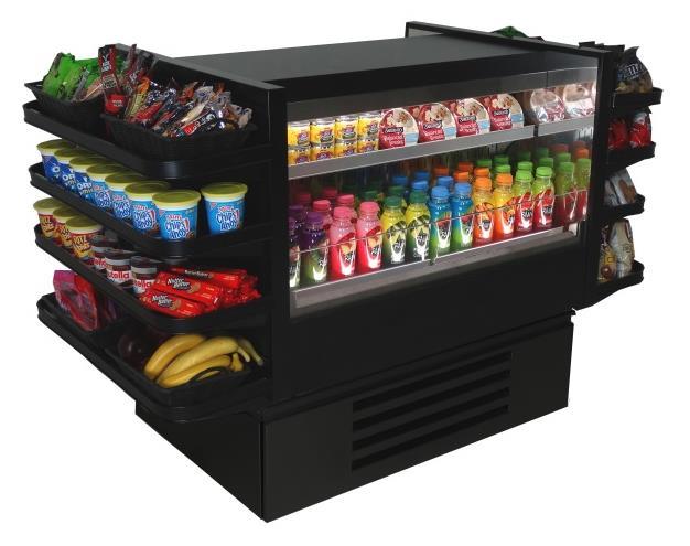 Self-Serve cases offer customers quick and convenient selection Islands Oasis FSI663R Model Refrigerated Self-Service Island 80 3/4