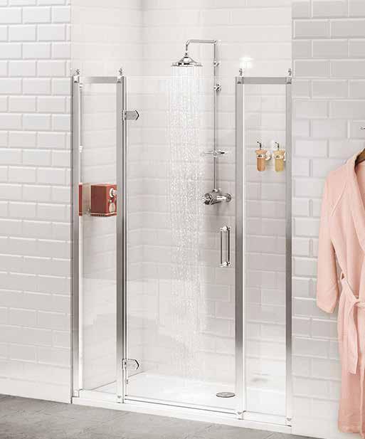 Hinged Doors with In-line Panels Hinged Doors with In-line & Side Panels On all showers See website for details 1500mm Recessed hinged door : Hinged door : In-line panel 1500mm Recessed hinged door :