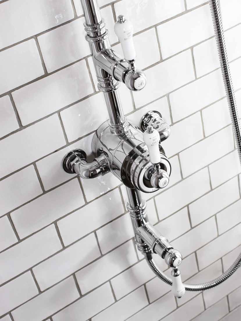 Stour Exposed Thermostatic Showers Thermostatic safety ir burst nti limescale year guarantee Thermostatic single function brass valve with independent temperature control Traditional brass body,