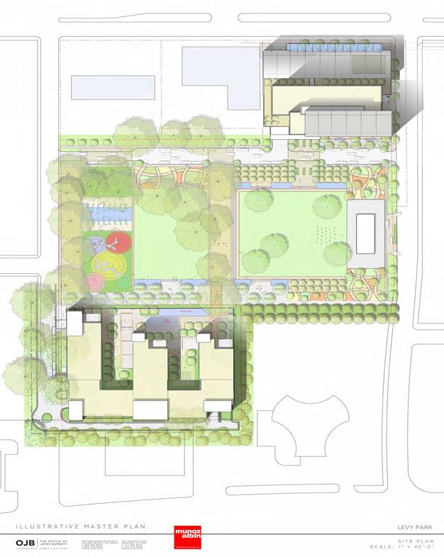 ON-STREET PARKING RESIDENTIAL/GARAGE ACTIVITY LAWN WATER FEATURE CANOPY TREES PAVILION/CAFE/OFFICE COMMUNITY/SENORY GARDEN INTERACTIVE WATER