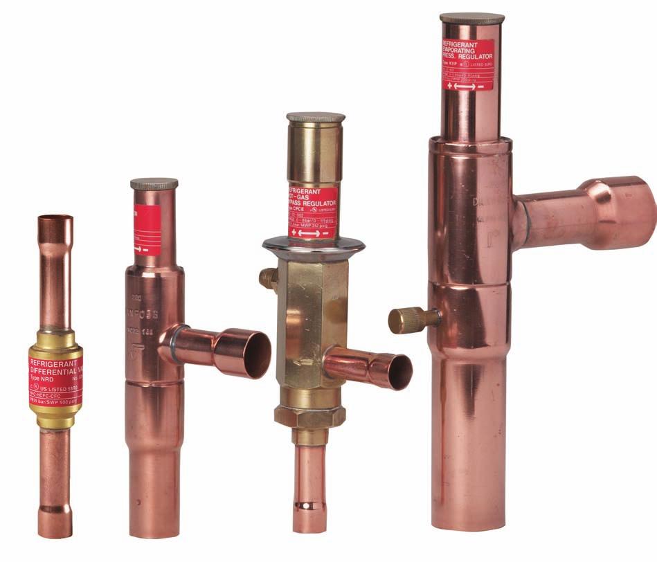 KVP/KVL/KVR/NRD/KVC/CPCE - Pressure Regulators has a variety of pressure regulators to control the low and high pressure sides and efficient function of a refrigeration system under varying load
