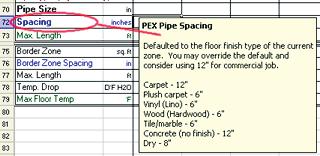 See Section A of Appendix V for a discussion about this issue. 8. Pipe Spacing Pipe spacing refers to the distance between the PEX pipes in a given loop circuit.