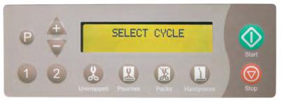 Cycle Start Button (Initiates selected cycle) Manual Stop Button (Terminates selected cycle or function) Self Program Controls Programmable controls allow for creation of different cycle parameters