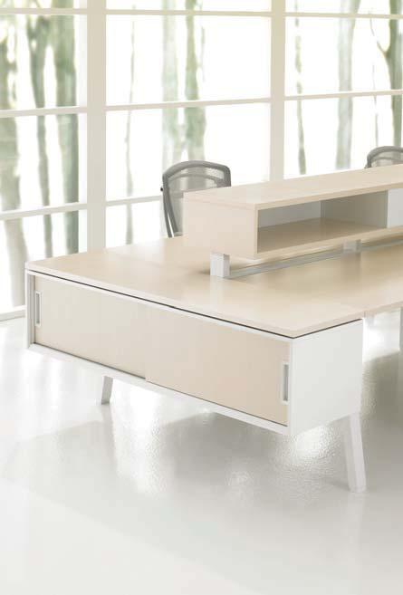 It also functions as a surface for end-mounted storage cabinets.