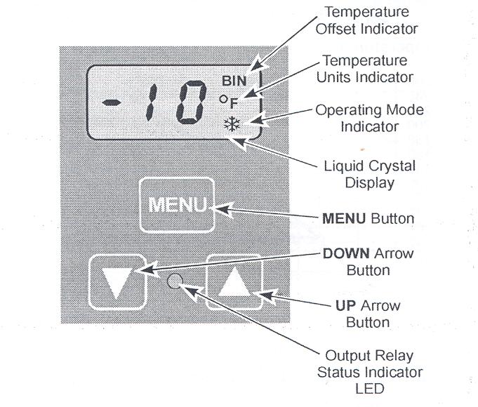 Changing the A419 control temperature units: The A419 control is factory set to display Fahrenheit temperature. To change to Celsius, press the UP and DOWN arrows simultaneously.