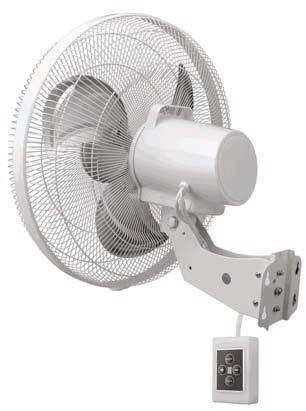 This oscillating wall fan covers a large area to ensure total air circulation.