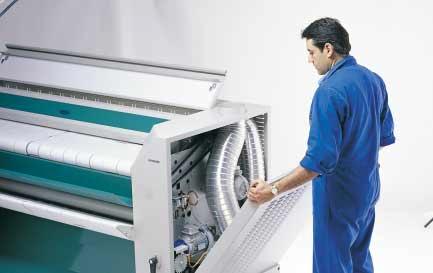 the heat is reactivated as soon as the temperature of the cylinder cools to a level that is safe for the linen.