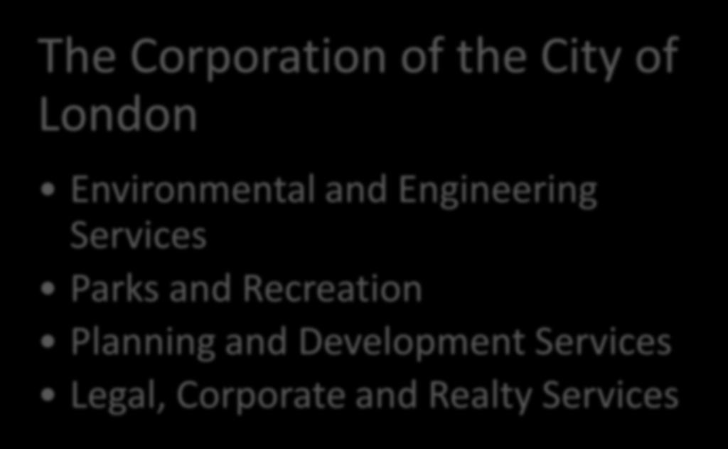 Study Organization The Corporation of the City of