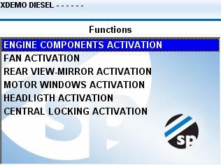 SPe Sub Menu Options 4 th SPe option: Components Activation