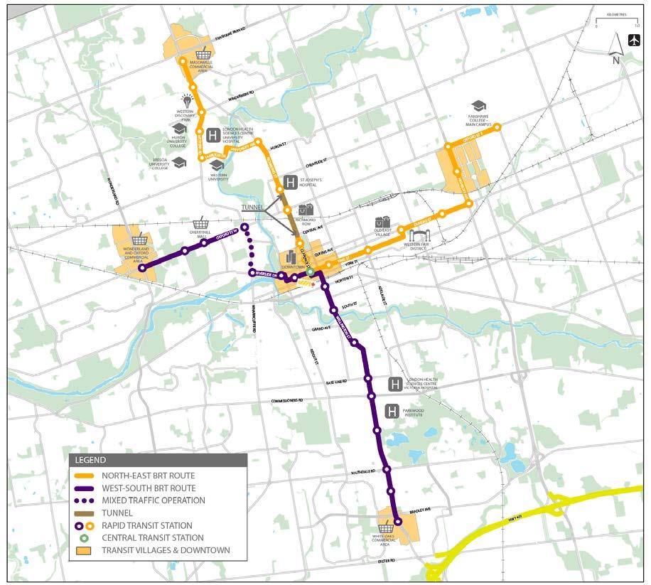 Proposed Corridors 24 km network 34 rapid transit stations 27 articulated buses Serves many
