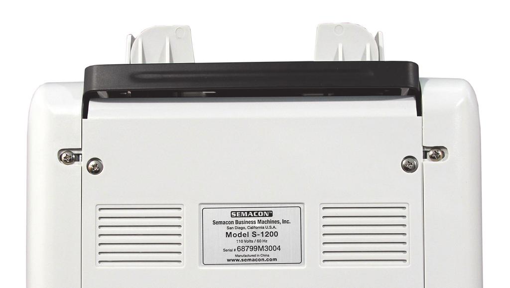 S-1200 SERIES CURRENCY COUNTER REAR VIEW