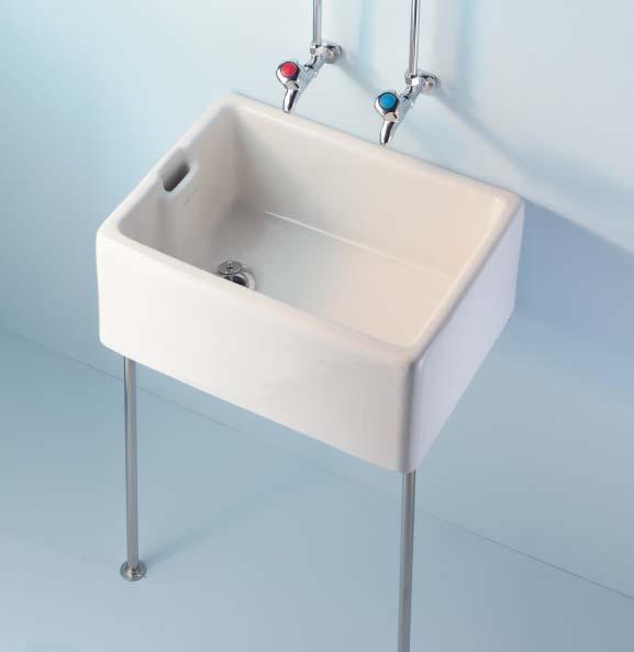 S2 As directed by specifiers. Heavy duty sink in fireclay with weir overflow. Sink is reversible and conforms to BS 1206:1974.