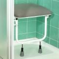 The low entry detachable ramp (optional) is carefully graduated to help make the shower accessible for wheeled shower chair or walk-in users.