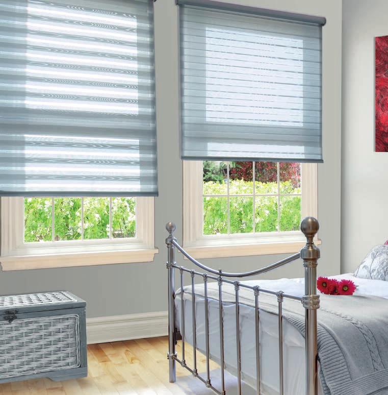 Duorol Roller Blinds duorol n The Duorol is a double roller blind. Its effect comes from shifting the fabric stripes up and down using a chain operation.