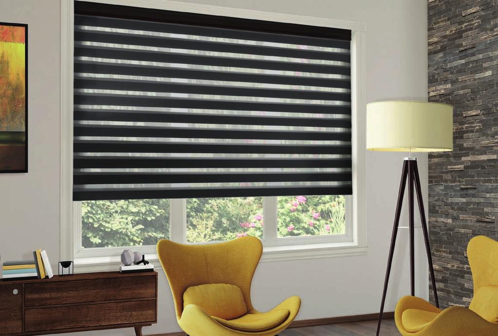 n Duorol blinds are supplied on an aluminium cassetted head box which is available in white, silver, black, cream or brown, n The bottom bar is supplied