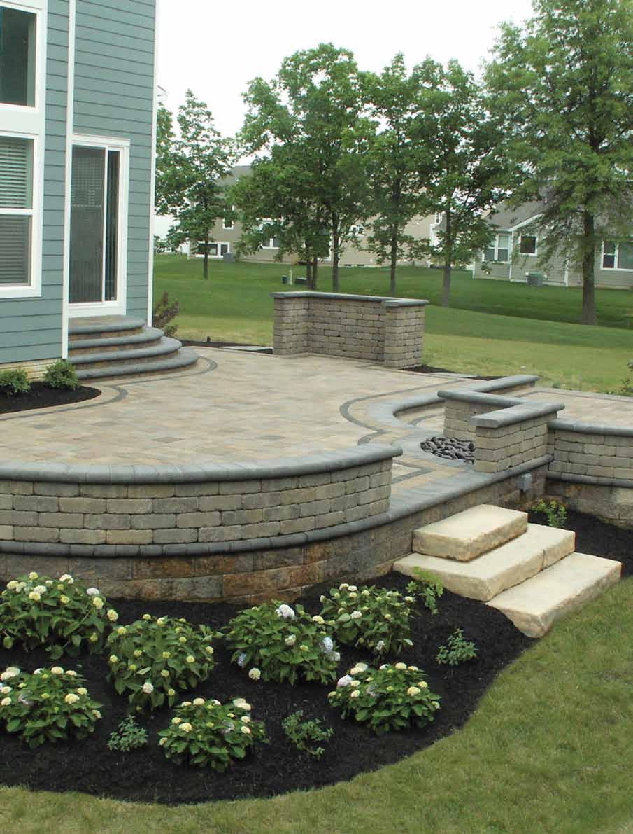 BULLNOSE PAVERS Bullnose Pavers give added dimension to any wall, step or patio application when an