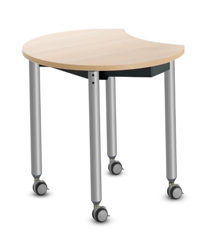 Inclusive usability Mini Mobile tables can be quickly and easily assembled by one person - no heavy lifting and no need for a cart.