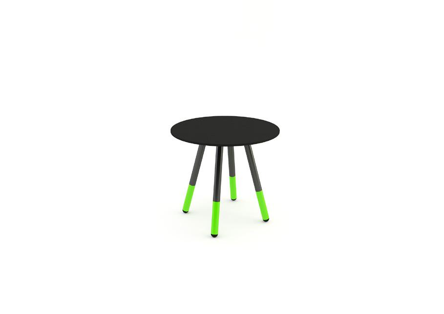 and lounges. Several vibrant leg colors are available to make the tables pop.